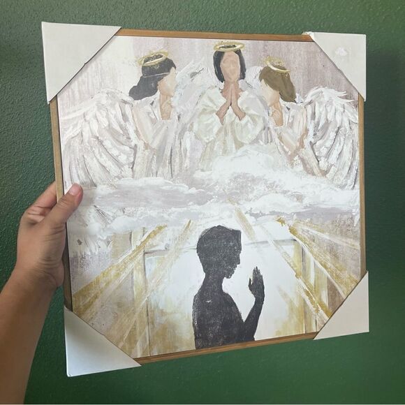 Other - praying boy guardian angels wall art